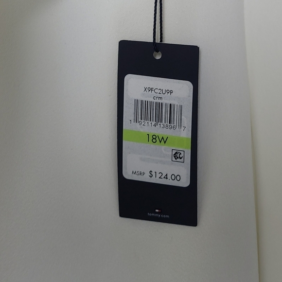 Tommy Hilfiger Lace-Sleeve A-Line Ivory Dress Size 18W NWT - Picture 11 of 14